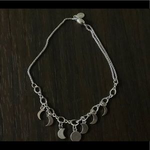 sterling silver bracelet with moon phases